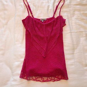 Charlotte Russe Lace Cami Ruffle Blouse Shirt Top
